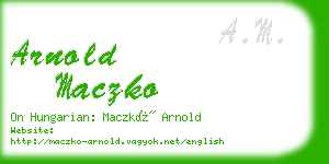 arnold maczko business card